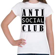 PRINTFASHION Antisocial club (black) - Női póló - Fehér női póló