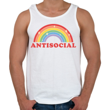 PRINTFASHION Antisocial club - Férfi atléta - Fehér atléta, trikó