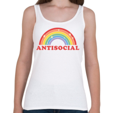 PRINTFASHION Antisocial club - Női atléta - Fehér női trikó