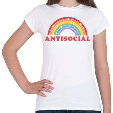 PRINTFASHION Antisocial club - Női póló - Fehér női póló