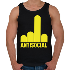 PRINTFASHION Antisocial finger - Férfi atléta - Fekete atléta, trikó