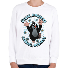 PRINTFASHION Antiszociális Kisvakond - Gyerek pulóver - Fehér gyerek pulóver, kardigán