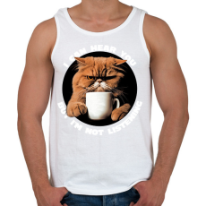 PRINTFASHION Antiszociális macska - Férfi atléta - Fehér