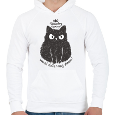 PRINTFASHION Antiszociális macska - Férfi kapucnis pulóver - Fehér férfi pulóver, kardigán