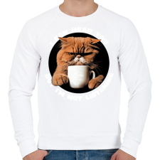 PRINTFASHION Antiszociális macska - Férfi pulóver - Fehér férfi pulóver, kardigán