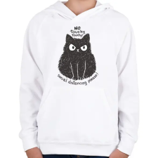 PRINTFASHION Antiszociális macska - Gyerek kapucnis pulóver - Fehér gyerek pulóver, kardigán