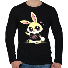 PRINTFASHION Antiszociális nyuszi - Férfi hosszú ujjú póló - Fekete férfi póló