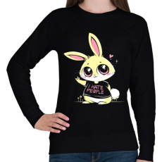 PRINTFASHION Antiszociális nyuszi - Női pulóver - Fekete