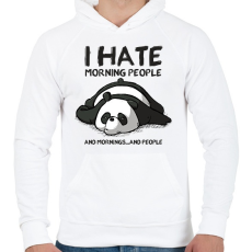 PRINTFASHION Antiszociális panda - Férfi kapucnis pulóver - Fehér