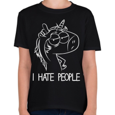 PRINTFASHION Antiszociális unikornis - Gyerek póló - Fekete gyerek póló