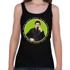 PRINTFASHION Anton Chekhov - Női atléta - Fekete női trikó