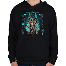 PRINTFASHION anubis - Gyerek kapucnis pulóver - Fekete