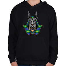 PRINTFASHION anubis - Gyerek kapucnis pulóver - Fekete