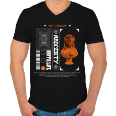 PRINTFASHION Anxiety - Férfi V-nyakú póló - Fekete
