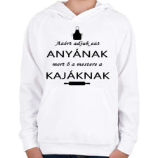 PRINTFASHION Anya a kaja mester! - Gyerek kapucnis pulóver - Fehér gyerek pulóver, kardigán