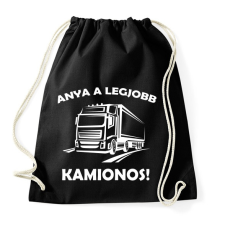 PRINTFASHION Anya a legjobb kamionos  - Sportzsák, Tornazsák - Fekete tornazsák