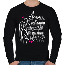 PRINTFASHION Anya: ahol a szeretet kezdődik és soha nem ér véget - Férfi pulóver - Fekete