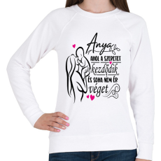 PRINTFASHION Anya: ahol a szeretet kezdődik és soha nem ér véget - Női pulóver - Fehér