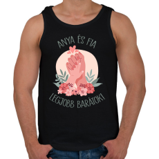 PRINTFASHION Anya és fia legjobb barátok - Férfi atléta - Fekete