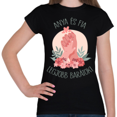 PRINTFASHION Anya és fia legjobb barátok - Női póló - Fekete