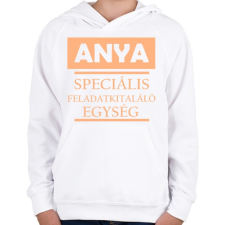 PRINTFASHION anya feladatkitaláló1 - Gyerek kapucnis pulóver - Fehér gyerek pulóver, kardigán