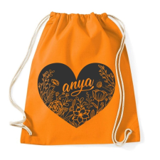 PRINTFASHION Anya felirat szívben virágokkal - Sportzsák, Tornazsák - Narancssárga tornazsák