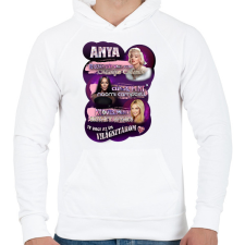 PRINTFASHION anya - Férfi kapucnis pulóver - Fehér férfi pulóver, kardigán