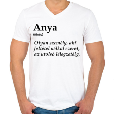 PRINTFASHION Anya főnév - Férfi V-nyakú póló - Fehér férfi póló