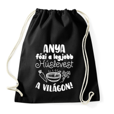 PRINTFASHION Anya főzi a legjobb húslevest a világon - Sportzsák, Tornazsák - Fekete tornazsák