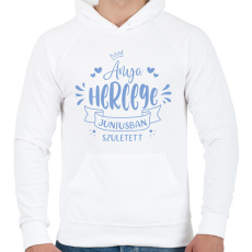 PRINTFASHION Anya hercege - Hónappal - Férfi kapucnis pulóver - Fehér