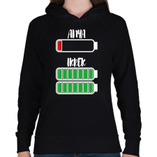 PRINTFASHION Anya - Ikrek - Női kapucnis pulóver - Fekete női pulóver, kardigán