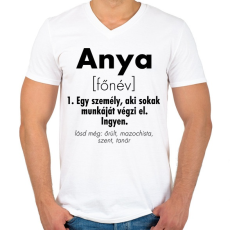 PRINTFASHION Anya jelentése - Férfi V-nyakú póló - Fehér
