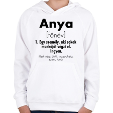 PRINTFASHION Anya jelentése - Gyerek kapucnis pulóver - Fehér gyerek pulóver, kardigán