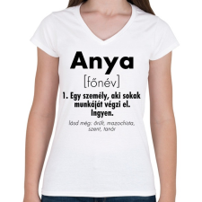 PRINTFASHION Anya jelentése - Női V-nyakú póló - Fehér női póló