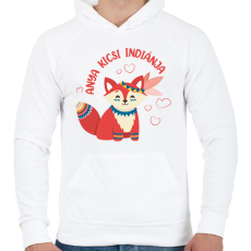 PRINTFASHION Anya kicsi indiánja - Férfi kapucnis pulóver - Fehér