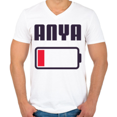 PRINTFASHION Anya kimerült - Férfi V-nyakú póló - Fehér