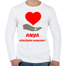 PRINTFASHION Anya köszönök mindent - Férfi hosszú ujjú póló - Fehér