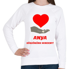PRINTFASHION Anya köszönünk mindent - Női pulóver - Fehér női pulóver, kardigán