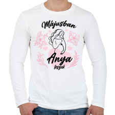 PRINTFASHION Anya leszek - Hónappal (fekete) - Férfi hosszú ujjú póló - Fehér férfi póló