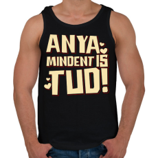 PRINTFASHION Anya mindent is tud - Férfi atléta - Fekete