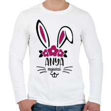 PRINTFASHION Anya nyuszi - Férfi hosszú ujjú póló - Fehér férfi póló