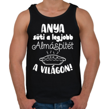 PRINTFASHION Anya süti a legjobb almáspitét a világon - Férfi atléta - Fekete atléta, trikó