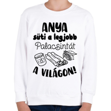 PRINTFASHION Anya süti a legjobb palacsintát a világon - Gyerek pulóver - Fehér gyerek pulóver, kardigán