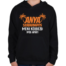 PRINTFASHION Anya szabadnapos - Gyerek kapucnis pulóver - Fekete