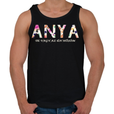 PRINTFASHION ANYA - Te vagy az én hősöm! - Férfi atléta - Fekete