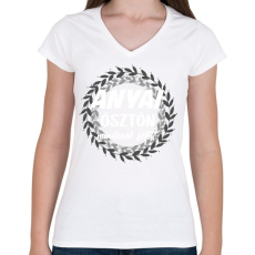 PRINTFASHION anyai ösztön kerek fehér - Női V-nyakú póló - Fehér