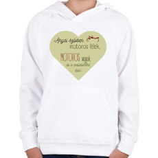 PRINTFASHION Anyai szívben - Gyerek kapucnis pulóver - Fehér