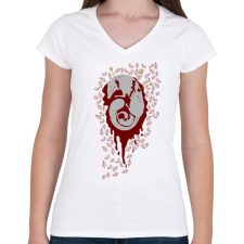 PRINTFASHION Anyaróka - Női V-nyakú póló - Fehér női póló