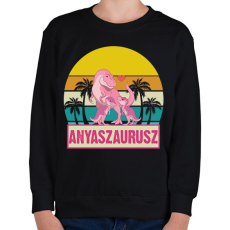 PRINTFASHION Anyaszaurusz - lány - Gyerek pulóver - Fekete