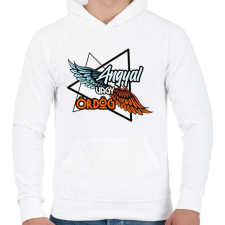 PRINTFASHION anygal vagy ördög - Férfi kapucnis pulóver - Fehér férfi pulóver, kardigán